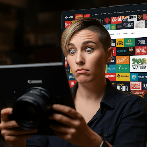 Unterschiedliche Logos und Farben auf verschiedenen Medien